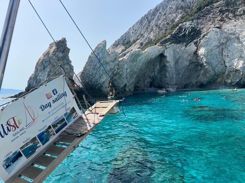 Skiathos: day sailing trip with swim stops and lunch - Sailing between Skiathos and Skopelos for boat-only views