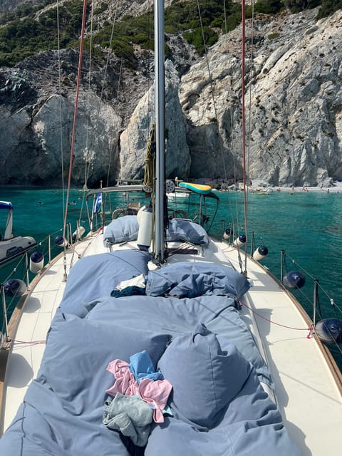 Skiathos: day sailing trip with swim stops and lunch - Lunch onboard in Greek style, plus drinks and snacks all day