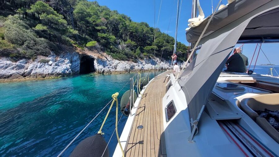 Skiathos: Full-Day Sailing Cruise with Lunch - Argos Beach: the quiet swim break between the bigger names