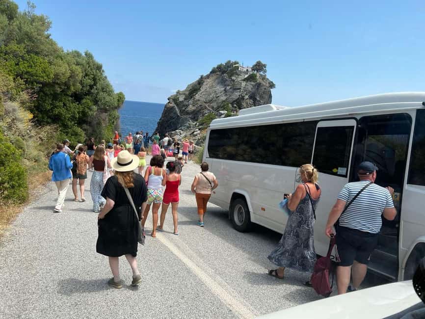 Skopelos: Mamma Mia Tour - The Kastani Beach block: swimming, relaxing, and a bar for snacks