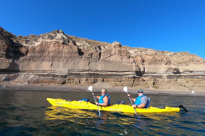 Small-Group Santorini Sea Caves Kayak Trip with Snorkeling & Picnic - First Look at Santorini From Akrotiri’s Coast