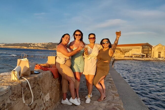 Sunset Craft Beer & Food Tour - Chania Old Port - Stop 2 by the lighthouse sea wall: sunset craft beer outdoors