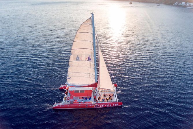 Sunset Sailing Catamaran Cruise in Santorini with BBQ and Drinks - Volcano Area Sailing and the Hot Springs Swim Stop
