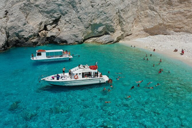 Zakynthos boat tour:Shipwreck& Local blue caves with 3 Swim Stops - Sea conditions and schedule changes: plan like an adult, pack like one too