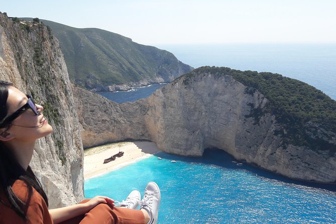 Zakynthos : One day small group tour to Navagio beach Blue Caves & top view - Makris Gialos photo stop and the fast Xigia sulfur springs stop