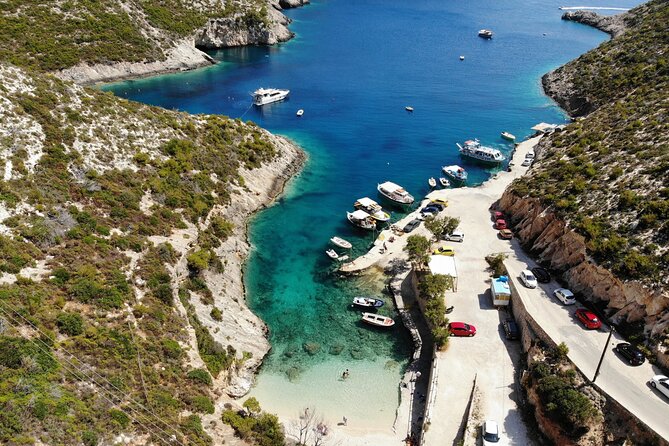 Zakynthos Shipwreck Beach with Blue Caves Land and Sea Tour - Sun-set Taverna and Makris Gialos: lunch with a view, then a quick beach hit
