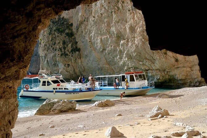 Zakynthos West Coast Tour and Navagio Bay - Sfogio Beach and the White Beach stop for sea cave photos and swimming